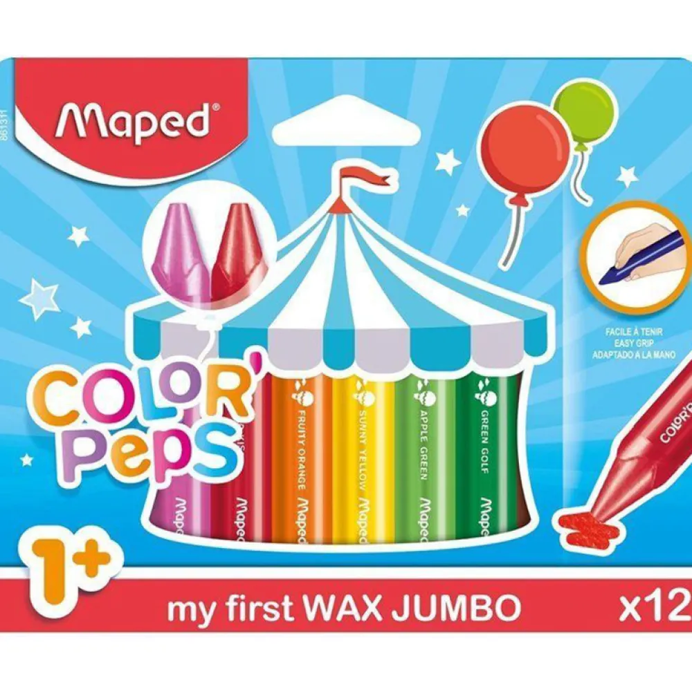 Dzieci Maped Zestaw kredek świecowych Jumbo Color'Peps - - 12 kolorów