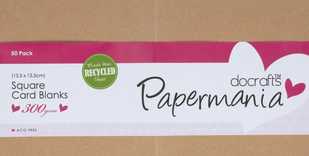 Papermania Zestaw kwadratowych kart i kopert - - Recycled Kraft, 50 szt.