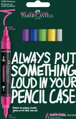 Faber-Castell Zestaw markerów akrylowych Multimark - - Vibrant 6 szt.