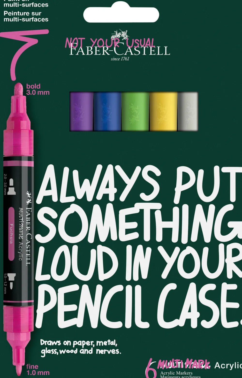 Faber-Castell Zestaw markerów akrylowych Multimark - - Vibrant 6 szt.