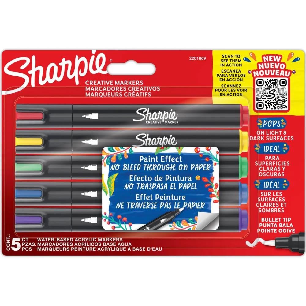 Sharpie Zestaw markerów akrylowych - - 2,5 mm, 5 szt.