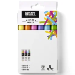 Liquitex Zestaw markerów akrylowych Vibrant Fine - - 6 szt.