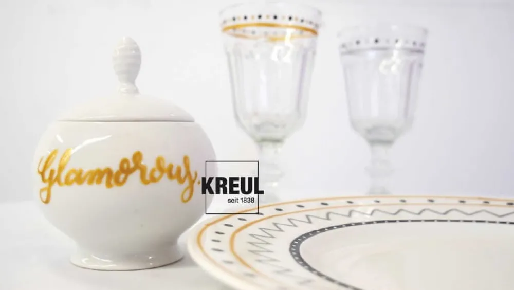 Kreul Zestaw markerów do porcelany i szkła Glamour - - 4 szt. > Farby Do Szkła|Farby I Pisaki Do Ceramiki