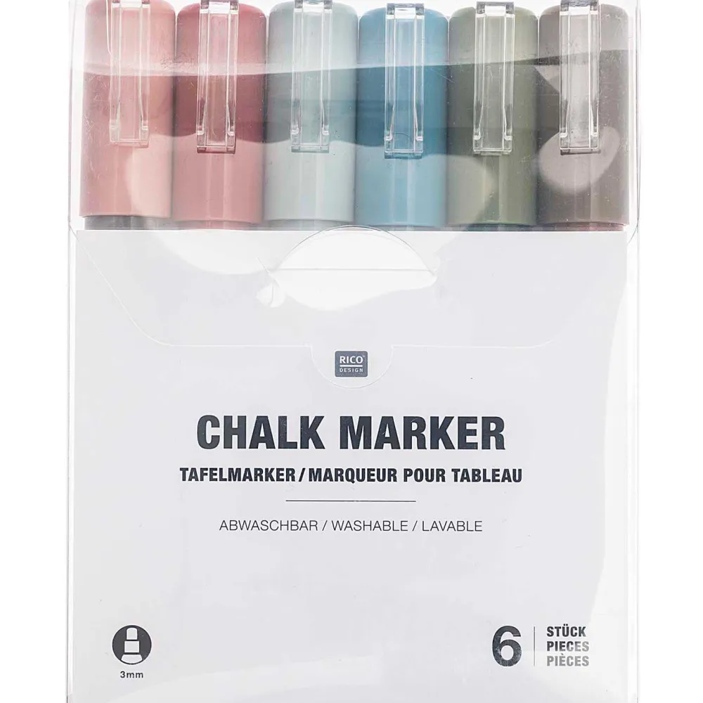 Rico Design Zestaw markerów kredowych - - Earth, 6 szt. > Markery