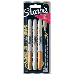 Sharpie Zestaw markerów permanentnych Metallic - - 3 kolory, 1 mm