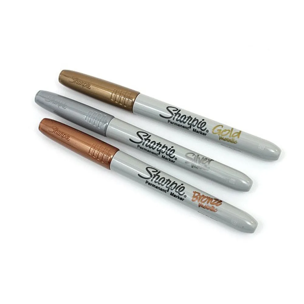 Sharpie Zestaw markerów permanentnych Metallic - - 3 kolory, 1 mm