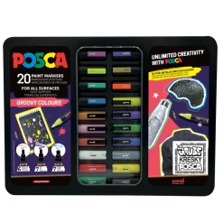 Uni Posca Zestaw markerów Posca Groovy Colours - Uni - 20 kolorów ><noscript><img width=