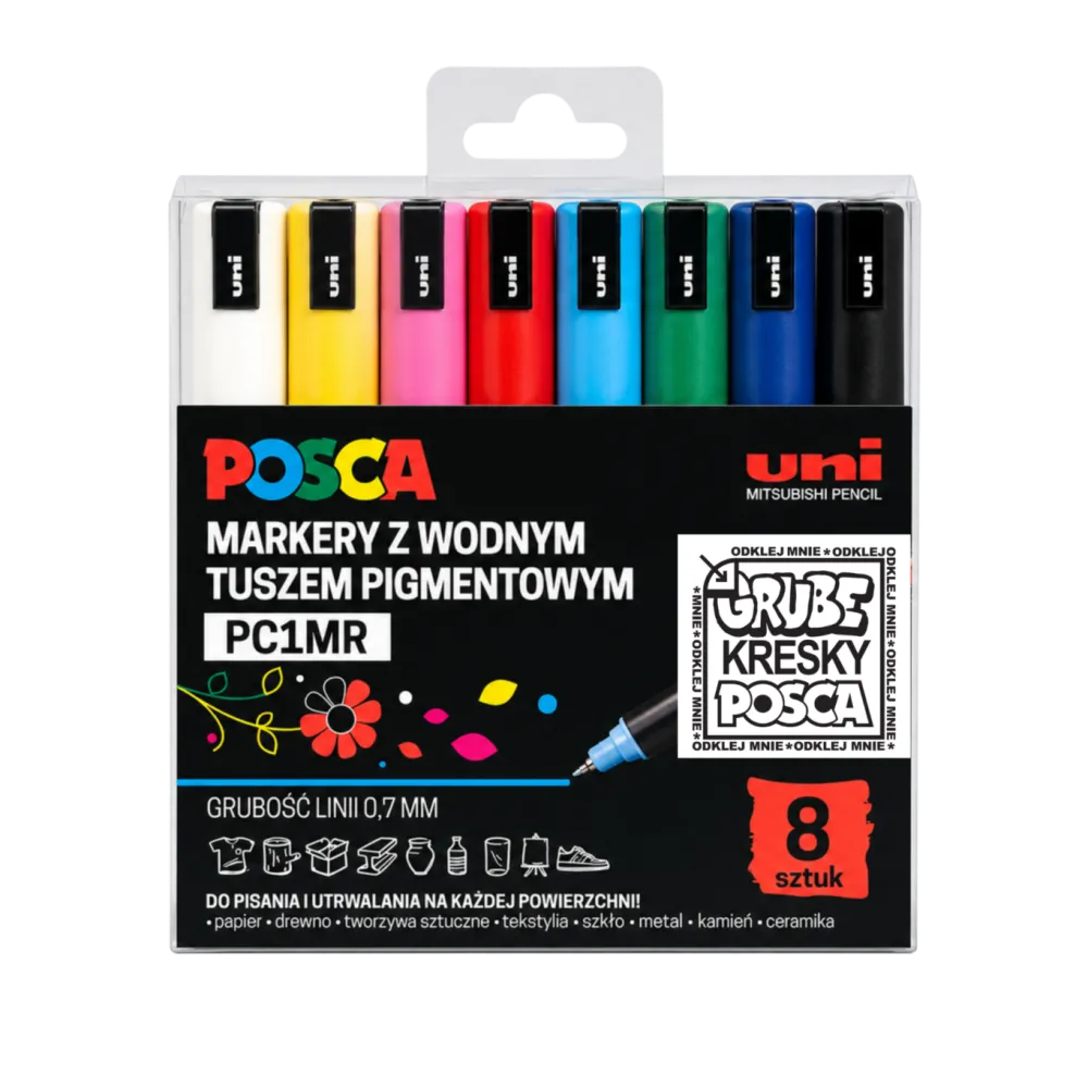 Uni Posca Zestaw markerów Posca PC-1MR - Uni - 8 kolorów