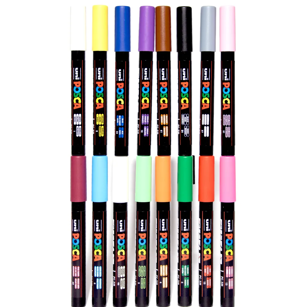 Uni Posca Zestaw markerów Posca PC-3M - Uni - 16 kolorów