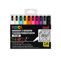 Uni Posca Zestaw markerów Posca PC-3M - Uni - 16 kolorów