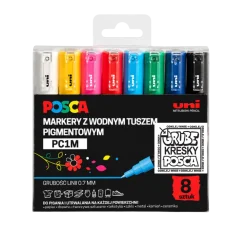 Uni Posca Zestaw markerów Posca PC-1M - Uni - 8 kolorów