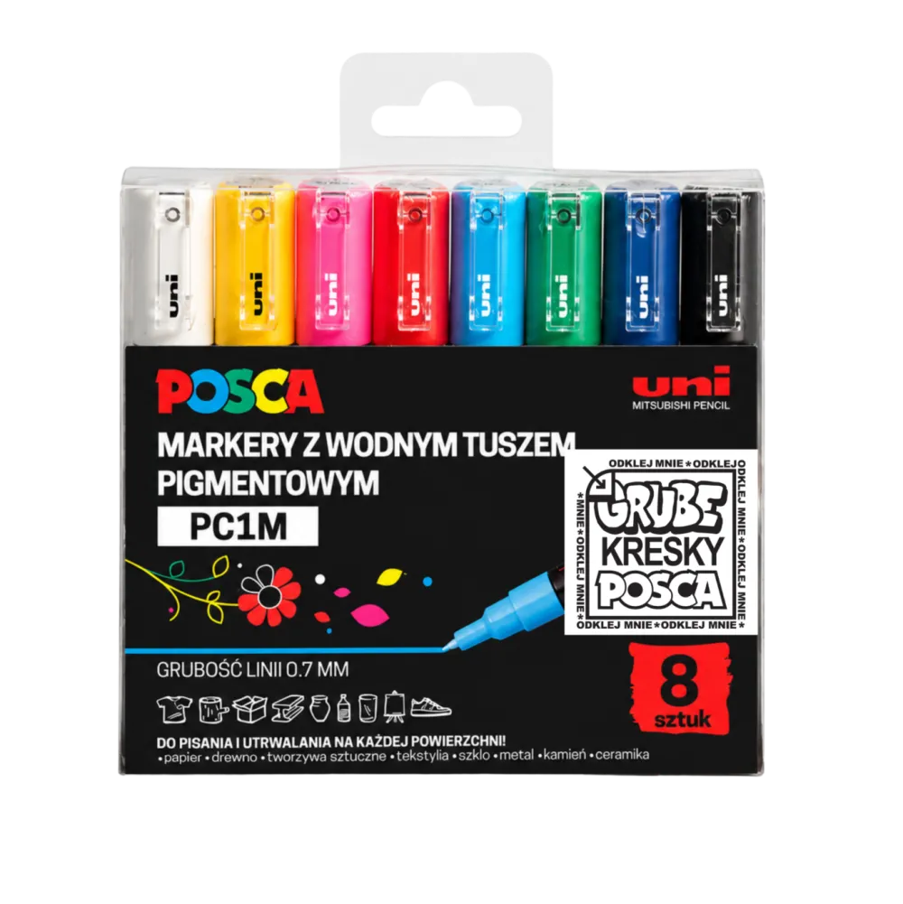 Uni Posca Zestaw markerów Posca PC-1M - Uni - 8 kolorów