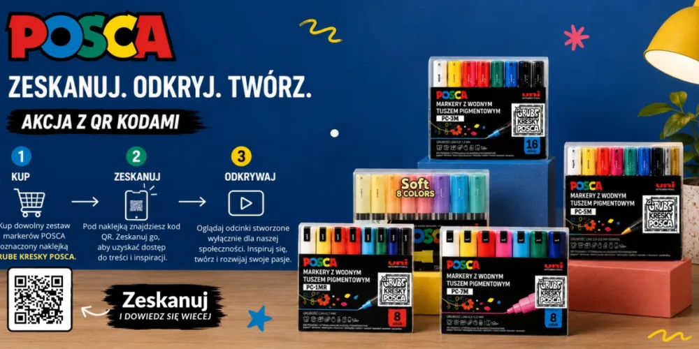 Uni Posca Zestaw markerów Posca PC-1M - Uni - 8 kolorów