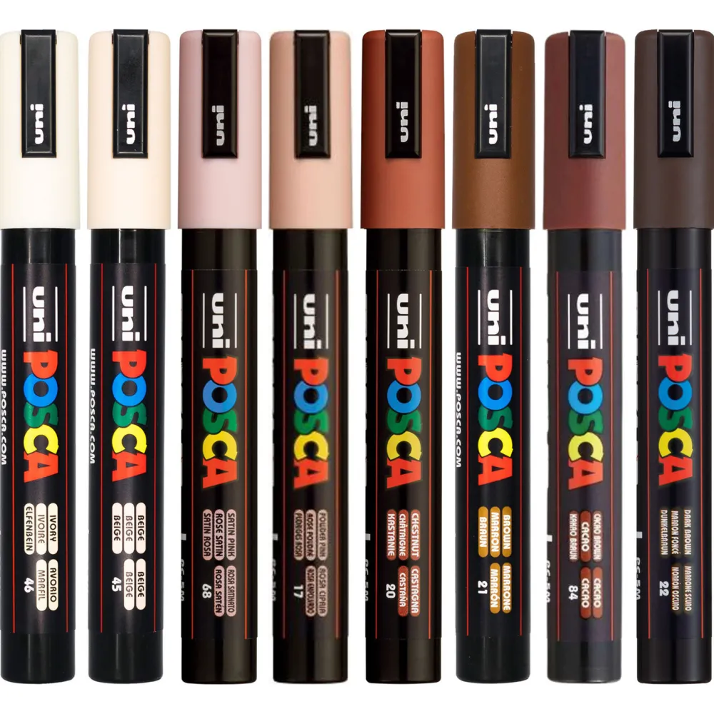 Uni Posca Zestaw markerów Posca Skin Colors PC-5M - Uni - 8 szt.