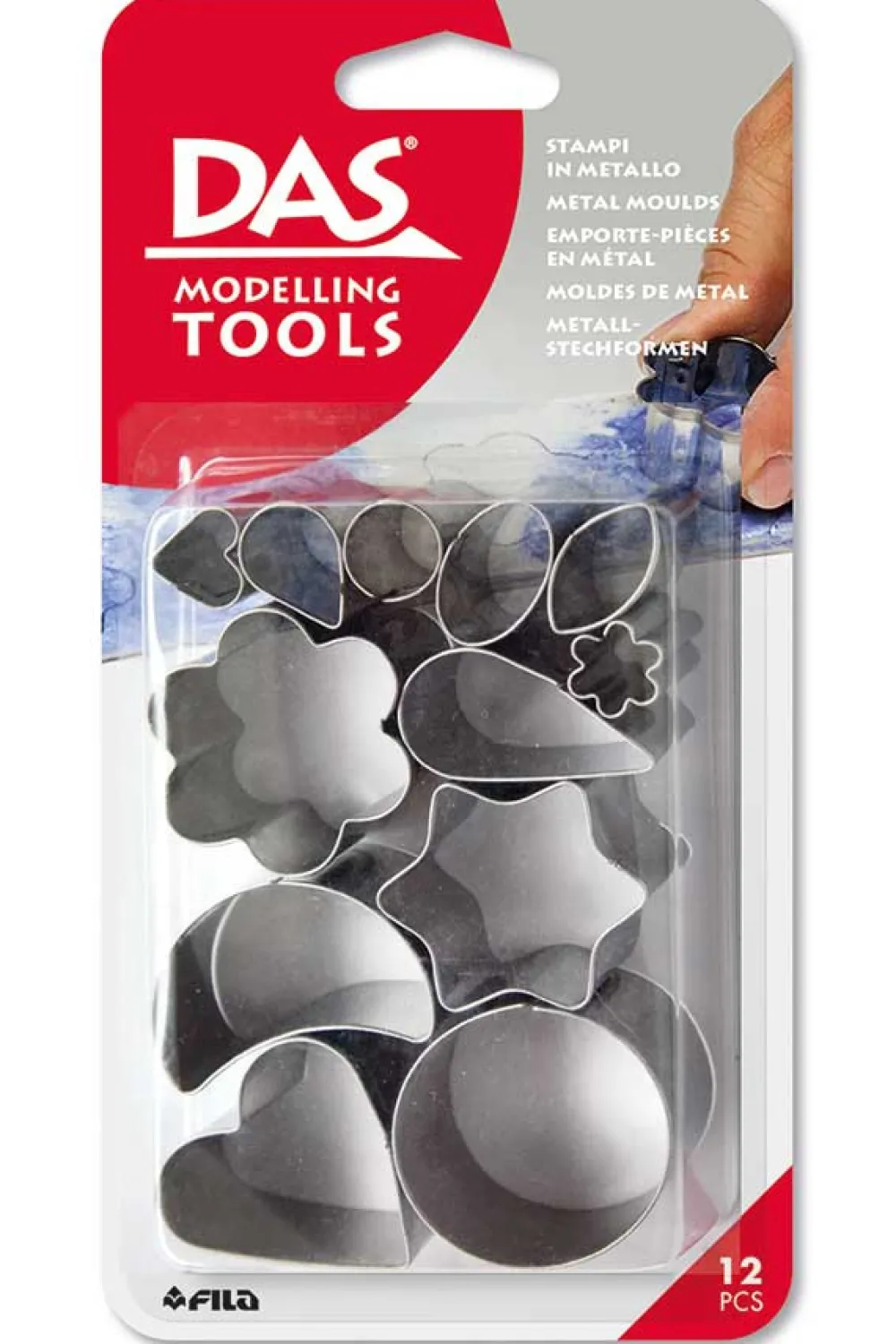 DAS Zestaw metalowych foremek do glinek i mas modelarskich - - 12 szt. > Masy Do Modelowania