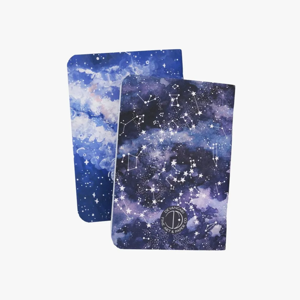 Devangari Zestaw mini zeszytów w kropki Night Sky i Milky Way B7 - - 2 szt. > Notatniki W Kropki