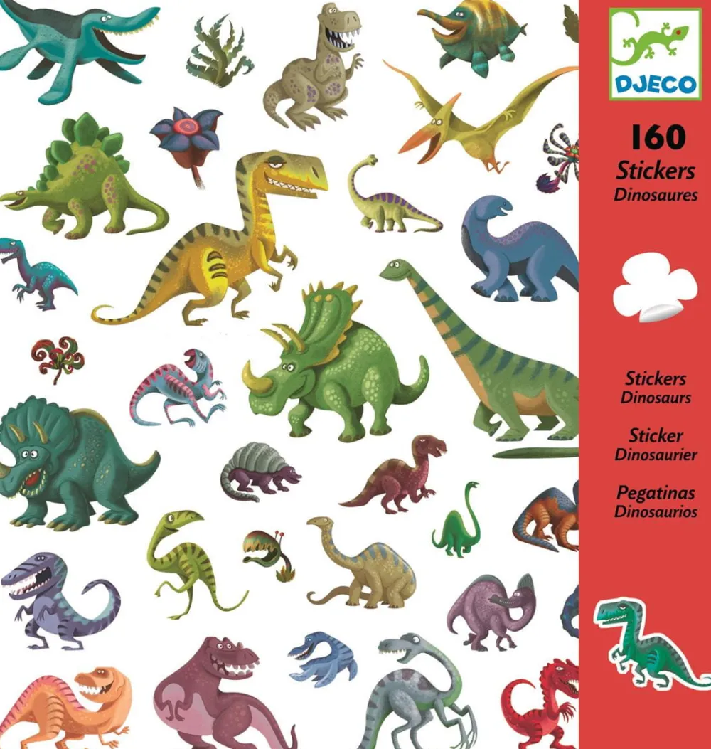 Djeco Zestaw naklejek Dinozaury - - 160 szt.