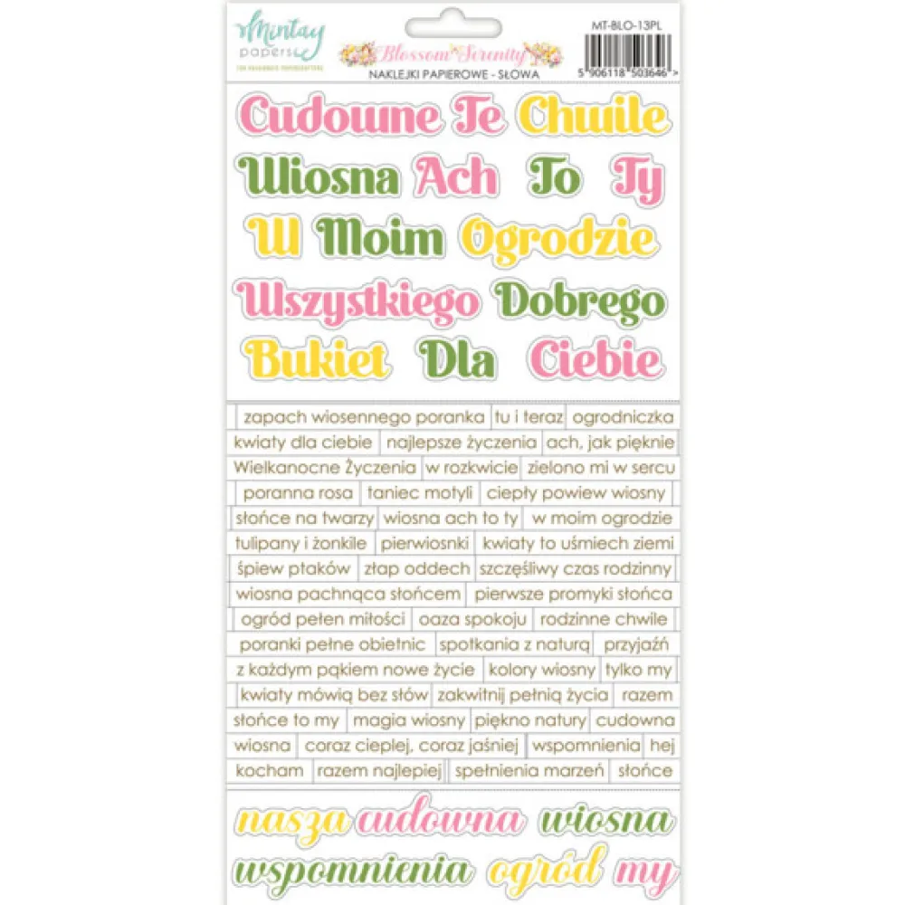 Mintay by Karola Zestaw naklejek papierowych 15,2 x 20,3 cm - Mintay - Blossom Serenity > Papiery Do Scrapbookingu