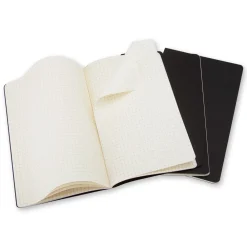 Moleskine Zestaw notatników w kratkę A5 - - czarne 3 szt.