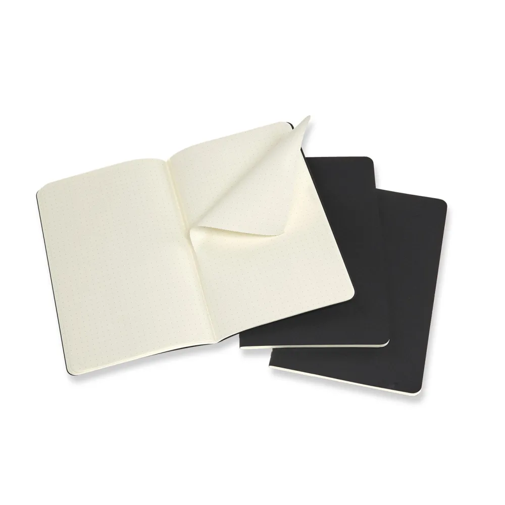 Moleskine Zestaw notatników w kropki A5 - - czarne 3 szt.