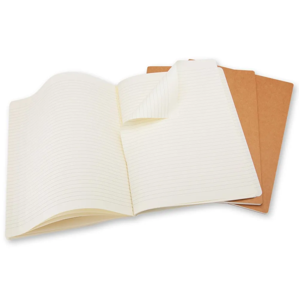 Moleskine Zestaw notatników w linie A5 - - kraft 3 szt.