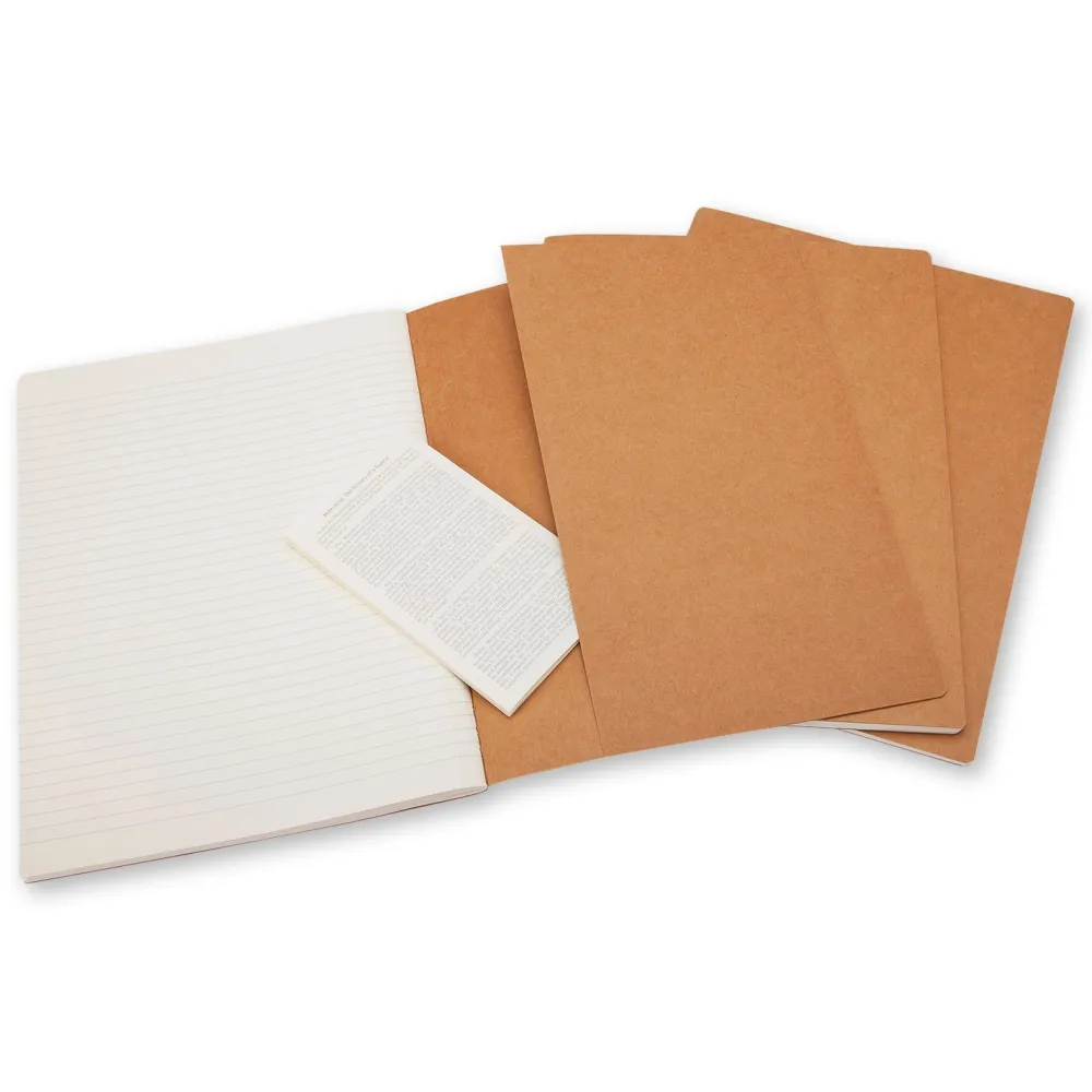 Moleskine Zestaw notatników w linie A5 - - kraft 3 szt.