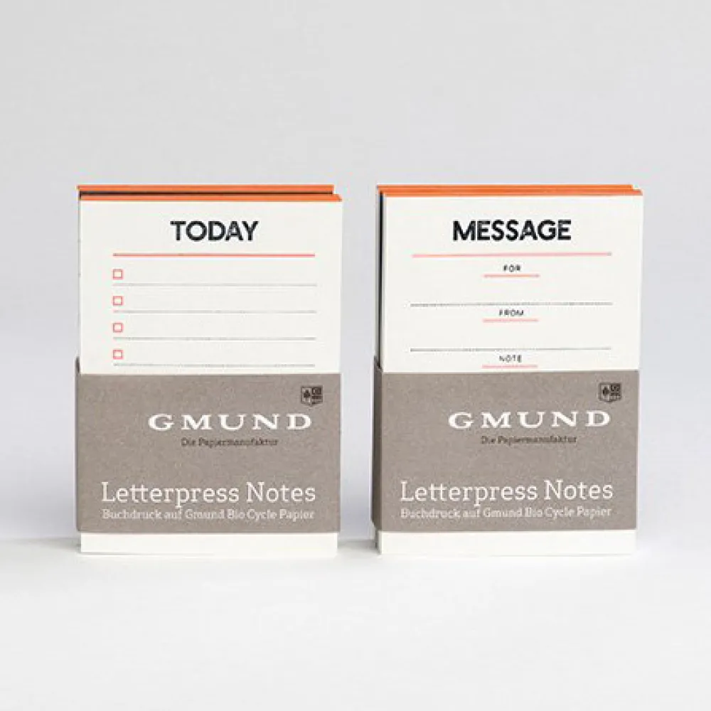 Gmund Zestaw notesów Letterpress - - Neon Orange 2 szt.