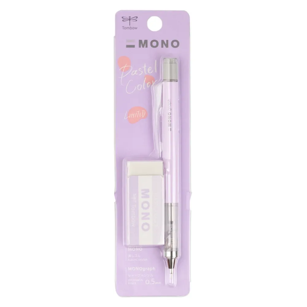 Tombow Zestaw ołówek MONO Graph + gumka - - Lavender