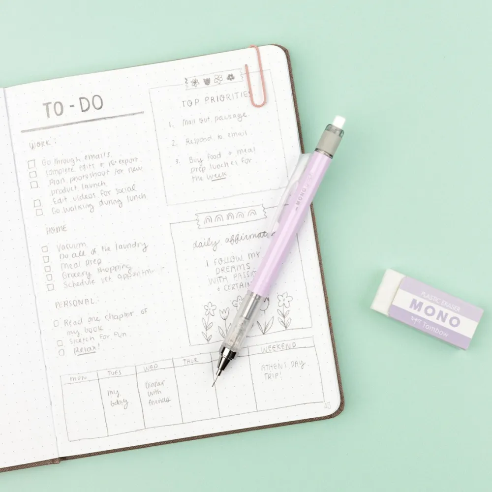 Tombow Zestaw ołówek MONO Graph + gumka - - Lavender