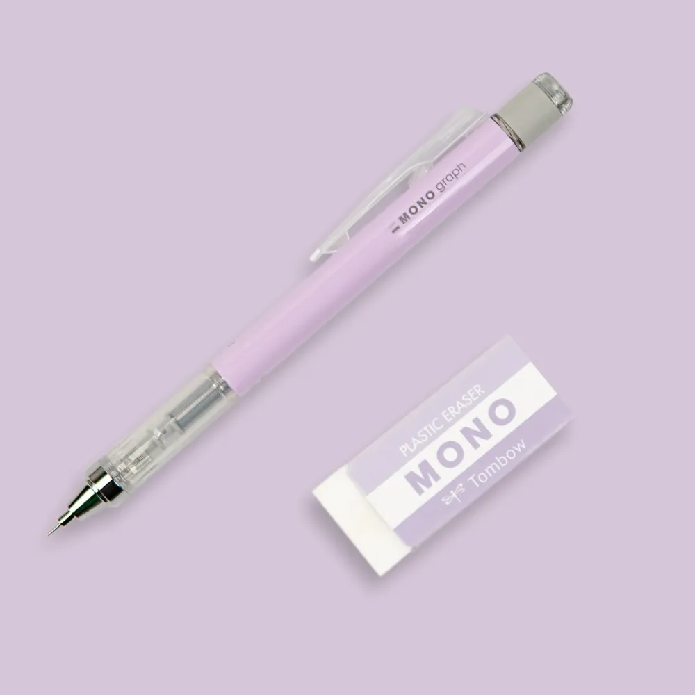 Tombow Zestaw ołówek MONO Graph + gumka - - Lavender