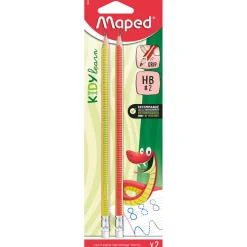 Maped Zestaw ołówków antypoślizgowych z gumką Kidy Learn - - HB, 2 szt. > Dzieci Długopisy I Ołówki Dla Dzieci