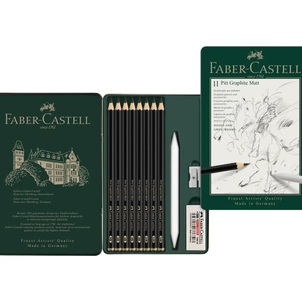 Faber-Castell Zestaw ołówków grafitowych Pitt Graphite Matt - - 8 szt. > Ołówki