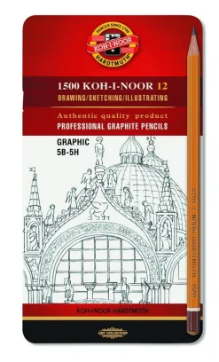 KOH-I-NOOR Zestaw ołówków 1500 Graphic 5B-5H - - 12 szt. > Ołówki