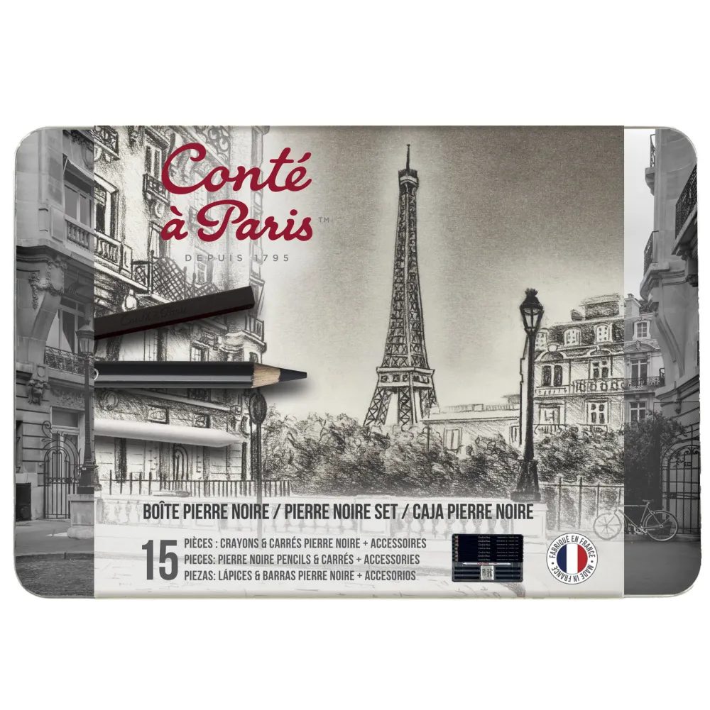 Conte a Paris Zestaw ołówków i węgli rysunkowych z akcesoriami - Conté à Paris - 15 szt. > Ołówki|Zestawy Do Rysunku