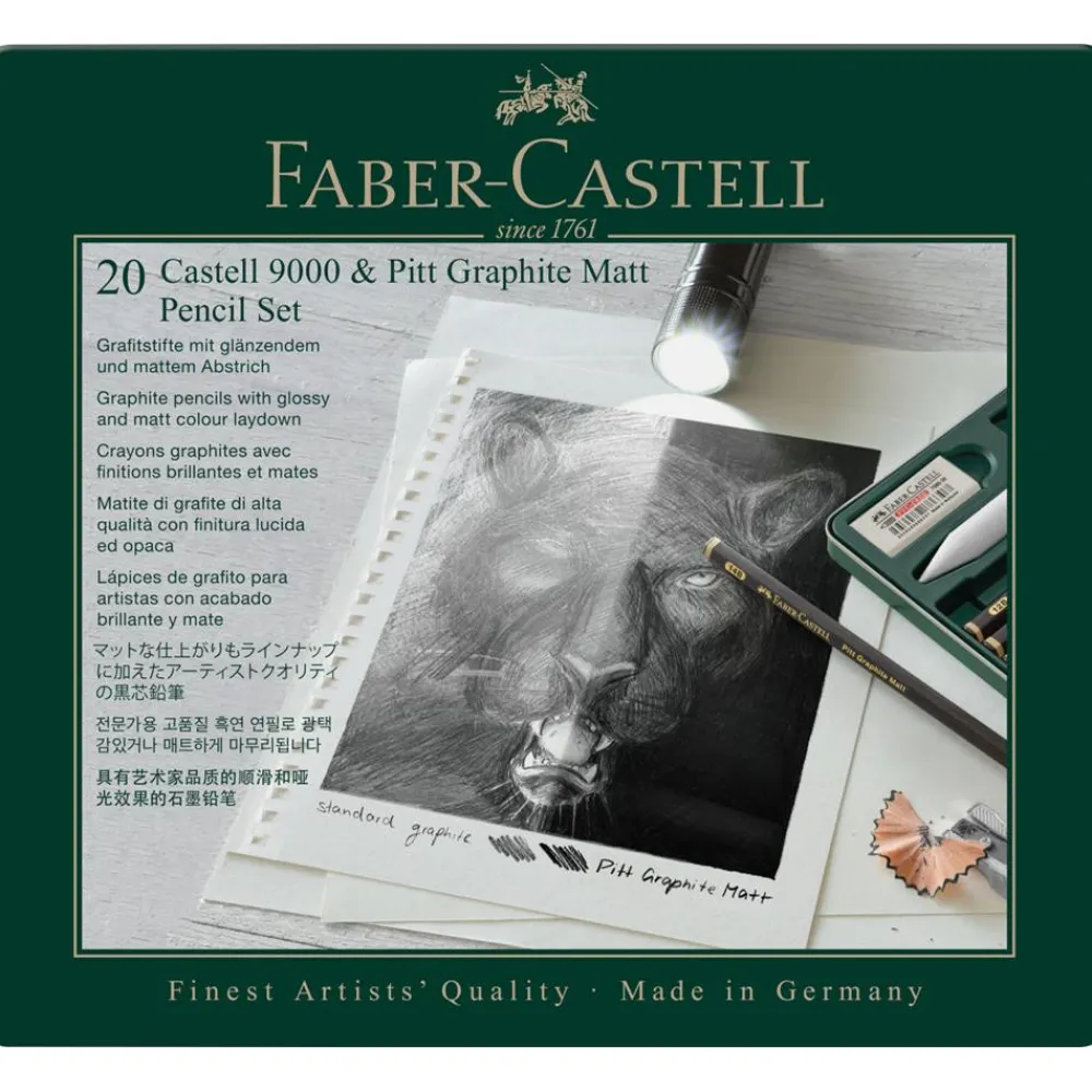 Faber-Castell Zestaw ołówków Pitt Graphite Matt & Castell 9000 - - 20 szt.