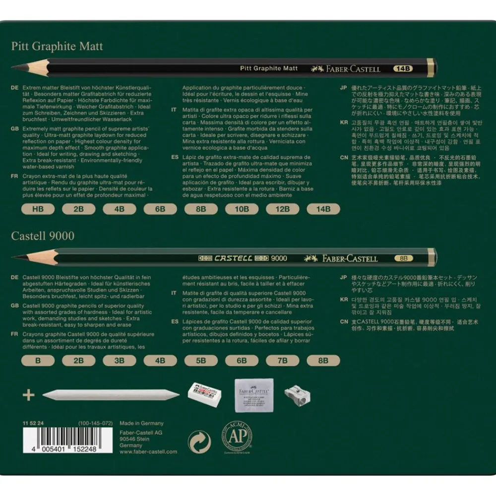 Faber-Castell Zestaw ołówków Pitt Graphite Matt & Castell 9000 - - 20 szt.