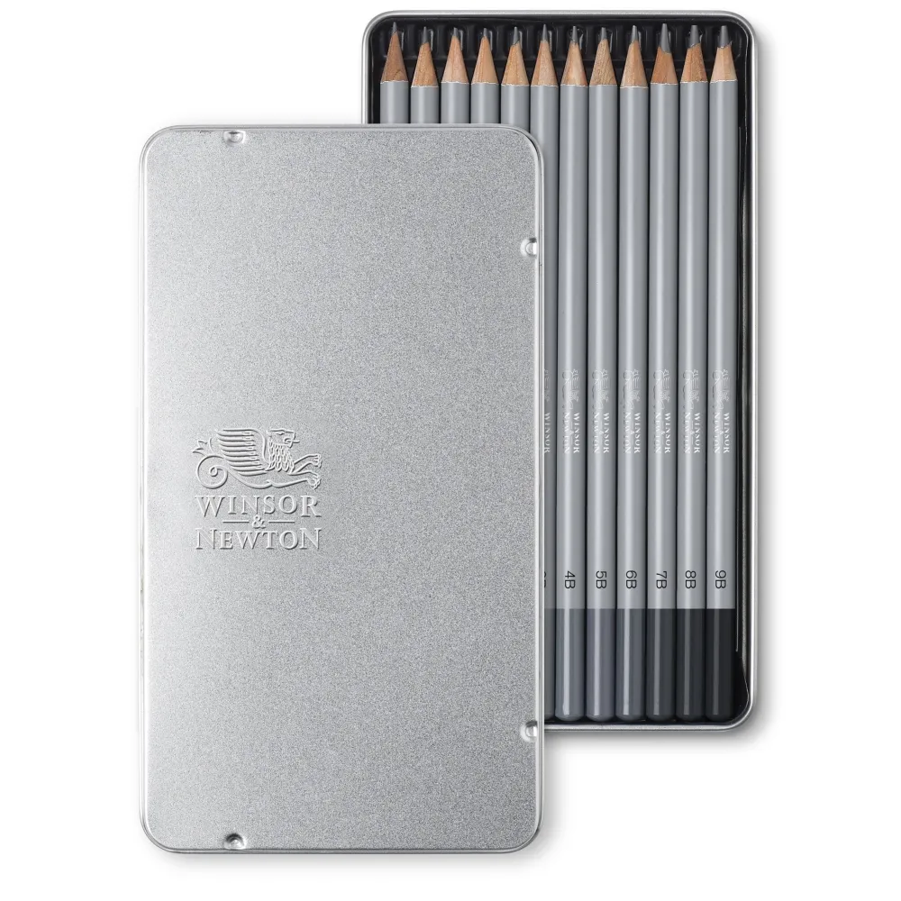 Winsor & Newton Zestaw ołówków Studio Collection z gumką - - miękkie, 5 szt. > Ołówki