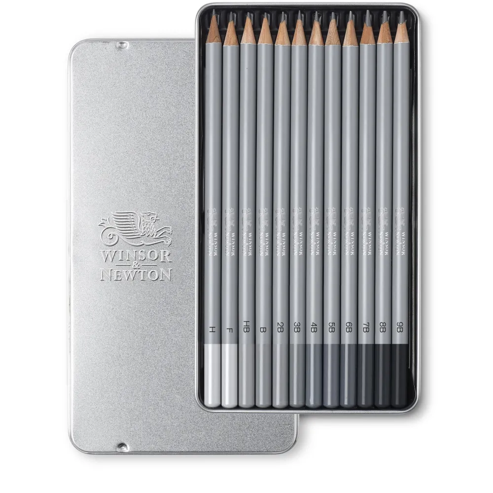 Winsor & Newton Zestaw ołówków Studio Collection z gumką - - miękkie, 5 szt. > Ołówki