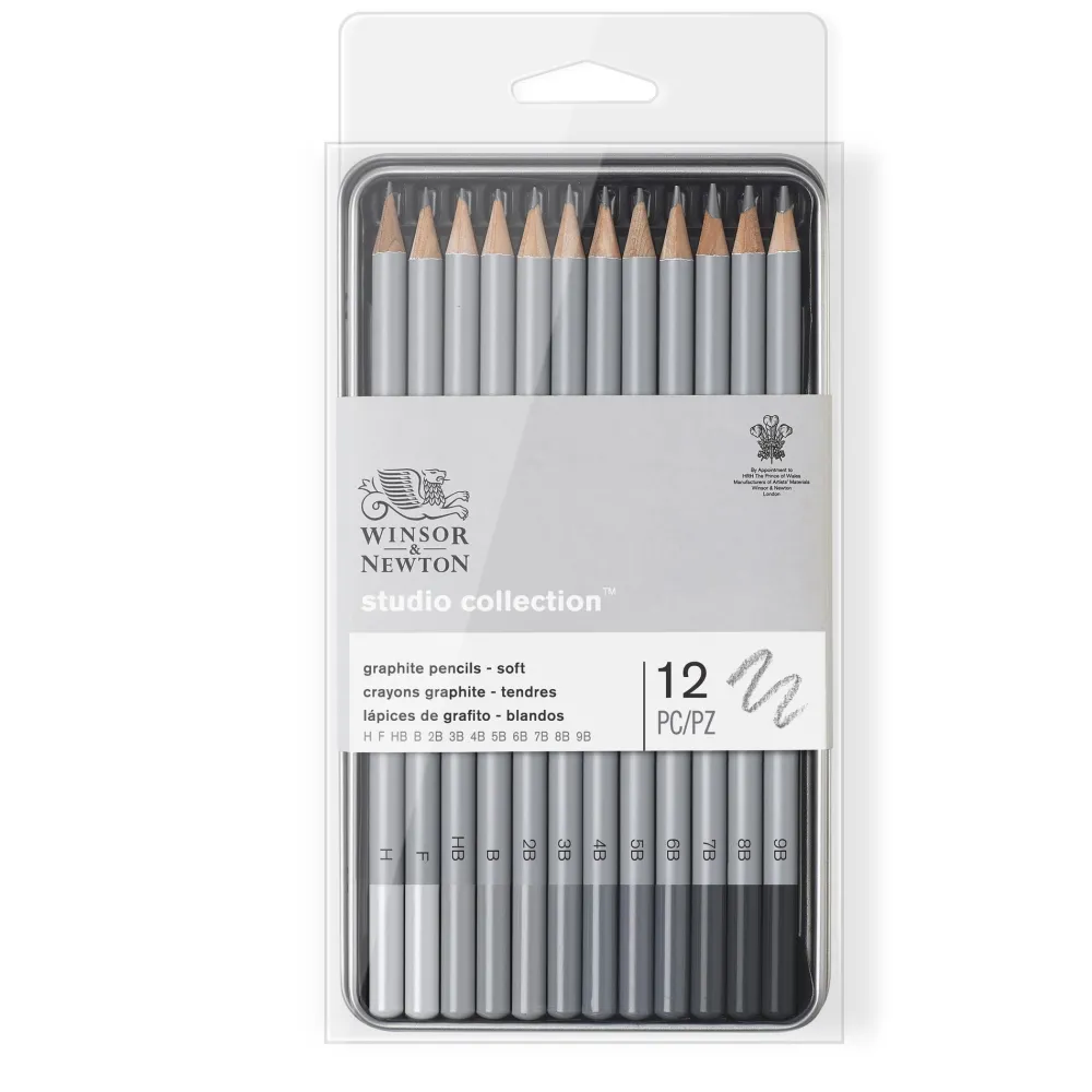 Winsor & Newton Zestaw ołówków Studio Collection - - miękkie, 12 szt.