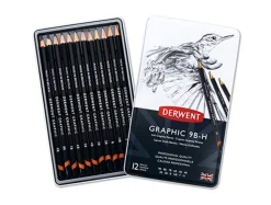 Derwent Zestaw ołówków technicznych Graphic w metalowym etui - - soft, 12 szt.