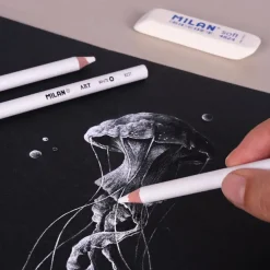 Milan Zestaw ołówków węglowych Art Charcoal - - białe 3 szt.