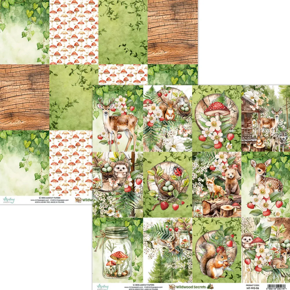 Mintay by Karola Zestaw papierów do scrapbookingu 30,5 x 30,5 cm - Mintay - Wildwood Secrets