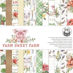 Piatek Trzynastego Zestaw papierów do scrapbookingu 15,3 x 15,3 cm - Piątek Trzynastego - Farm Sweet Farm