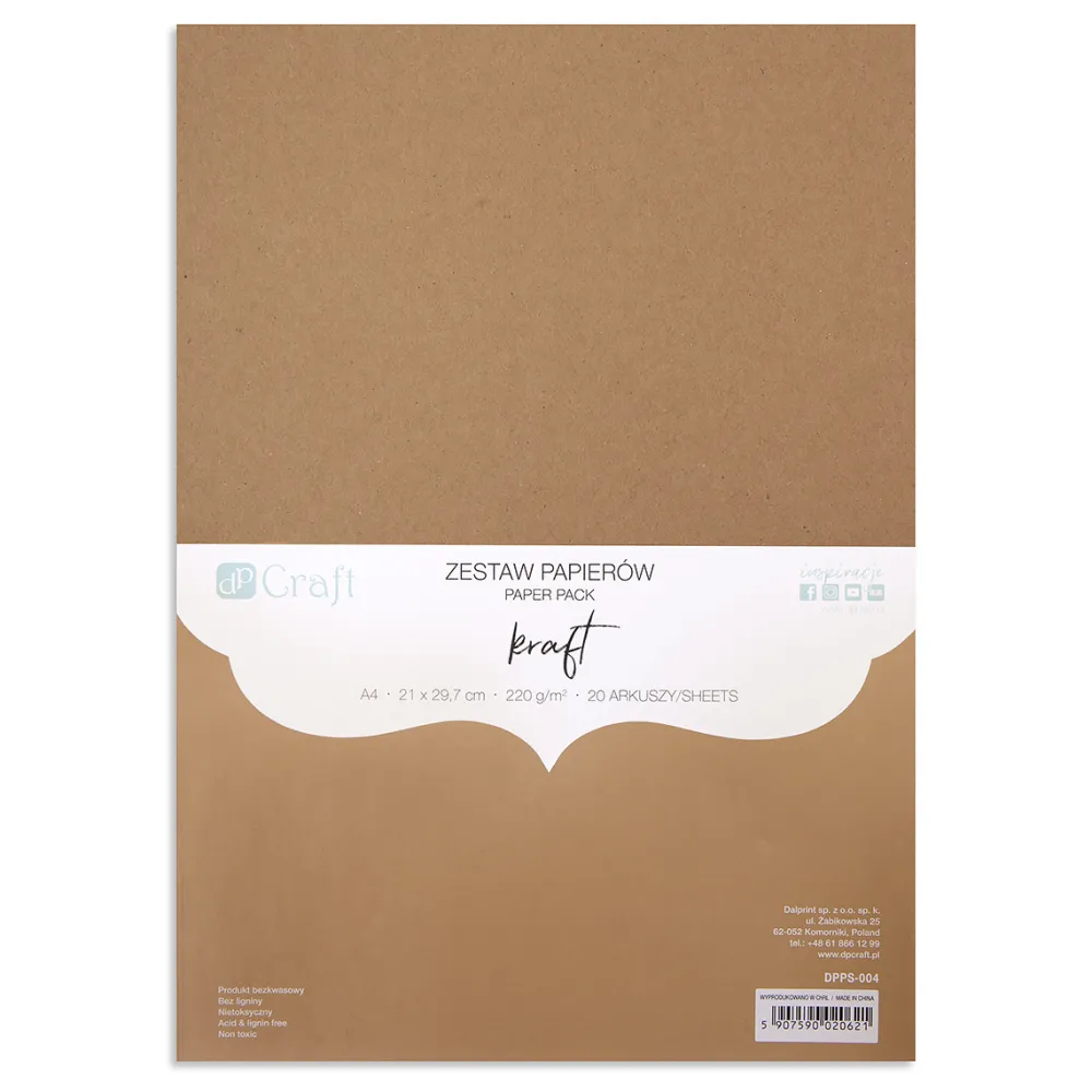 dpCraft Zestaw papierów - - Kraft, A4, 220 g, 20 ark.