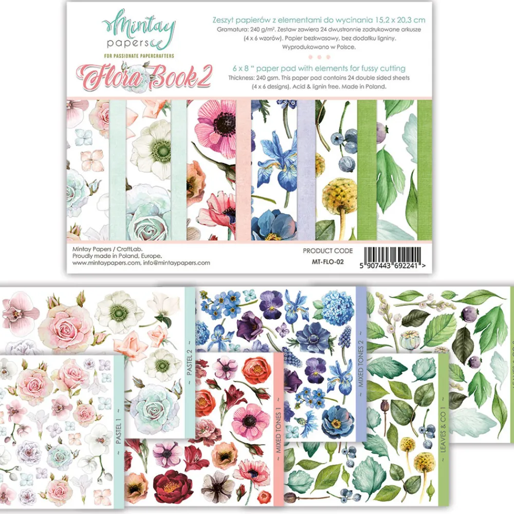 Mintay by Karola Zestaw papierów 15 x 20 cm - Mintay - Flora Book 2 > Papiery Do Scrapbookingu