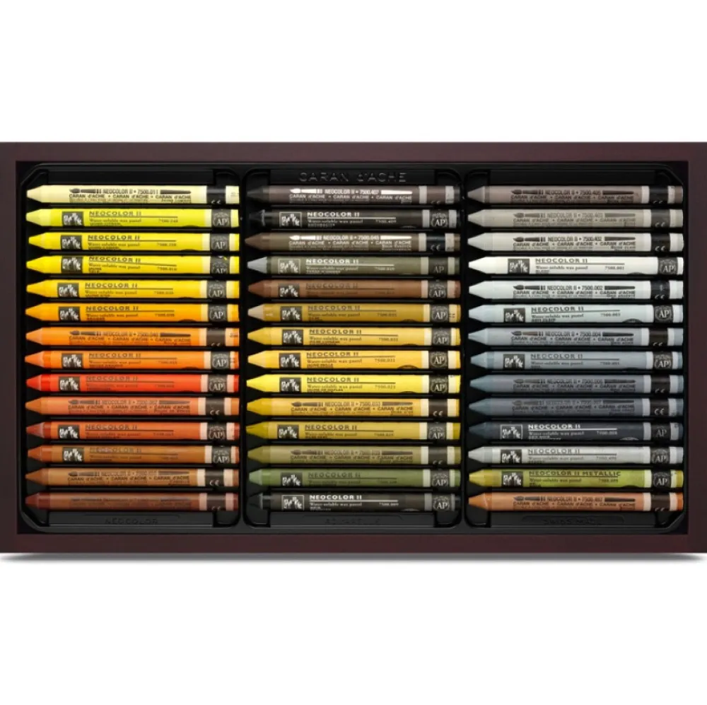 Caran d'Ache Zestaw pasteli akwarelowych Neocolor II w drewnianej walizce - - 84 szt.