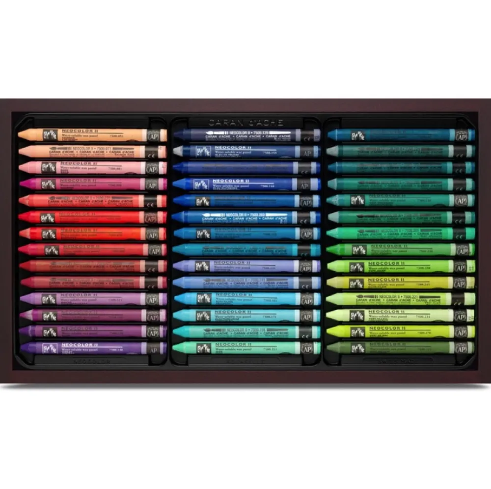 Caran d'Ache Zestaw pasteli akwarelowych Neocolor II w drewnianej walizce - - 84 szt.