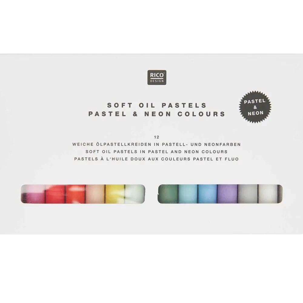 Rico Design Zestaw pasteli olejnych Neon & Pastel - - 12 kolorów > Pastele