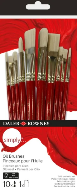 Daler Rowney Zestaw pędzli do farb olejnych Simply Oil - - 10 szt.