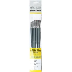 Winsor & Newton Zestaw pędzli Foundation do akryli - - 6 szt.